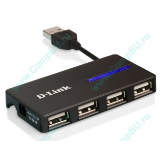 Карманный USB 2.0 концентратор D-Link DUB-104 в Волгограде, USB хаб DLink DUB104 (Волгоград)