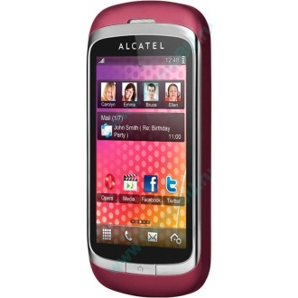 Красно-розовый телефон Alcatel One Touch 818 (Волгоград)